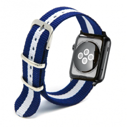 Woven Nylon Blue and white Color iWatch band